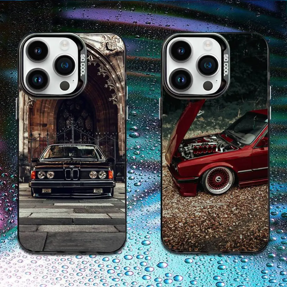 

Blue Red Car for B-Bmwes-S E30 28 Phone Case For iPhone 16,15,14,13,12,11,Mini,Pro,E,MAX Black Candy Matte Shockproof Cover