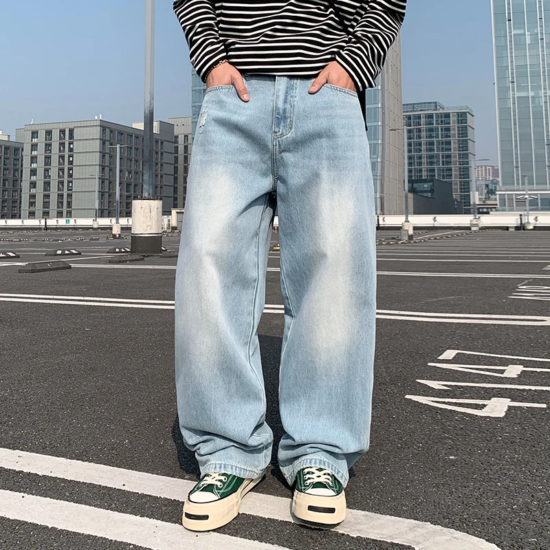 

Low Waist Men's Jeans Dstring Closure Casual Comfortable Non-Stretch plus Size Suitable for All Seasons Hong Kong High-End...