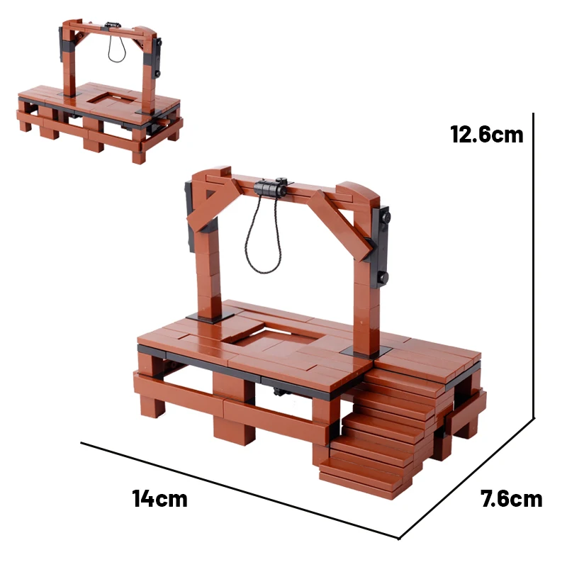 MOC Mittelalterliche Gefängnis Ausführung Boden Hängen Käfig Bausteine Kit Burg Szene Montieren Spielzeug