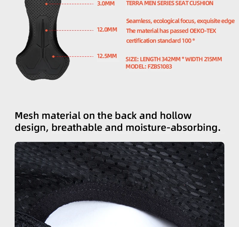 YKYWBIKE Herren-Radsport-Trägerhose, Italien-Schnittstellenpolsterung, 7-Stunden-Fahrrad-Trägerhose, Pro-Sommer-Rennrad-Trägerhose – Detail 7