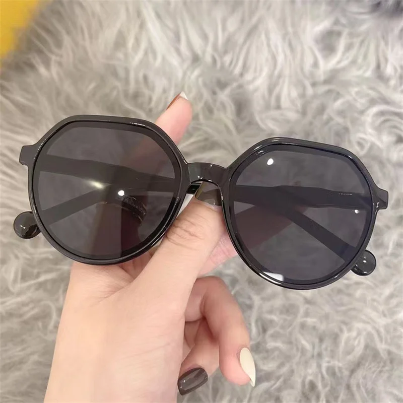 Uv400 Sun Glasses Goggles Casual Sunshade Glasses Personalized For Women Sunglasses All-match Eyeglasses Round Frame Eyewear