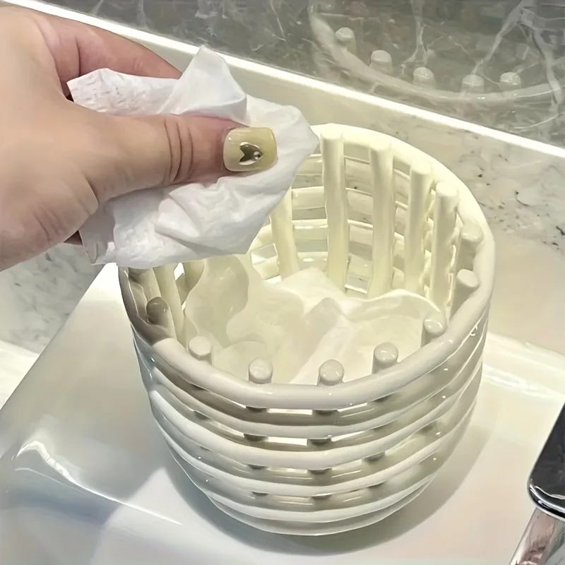 1 سلة تخزين حديثة للحمام والمطبخ - صندوق تخزين مفتوح، أبيض أو أسود متوفر - مناسبة للزينة والكونترتوب