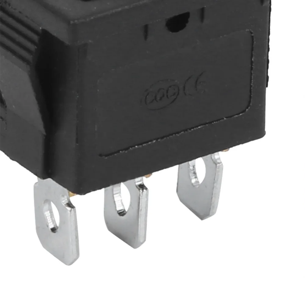 10Pcs KCD1 Mini Rocker Switch 6A250V 10A125V Black Boat Rocker Switch SPST Snap-in 3 Pin 3 Position Toggle ON-OFF-ON