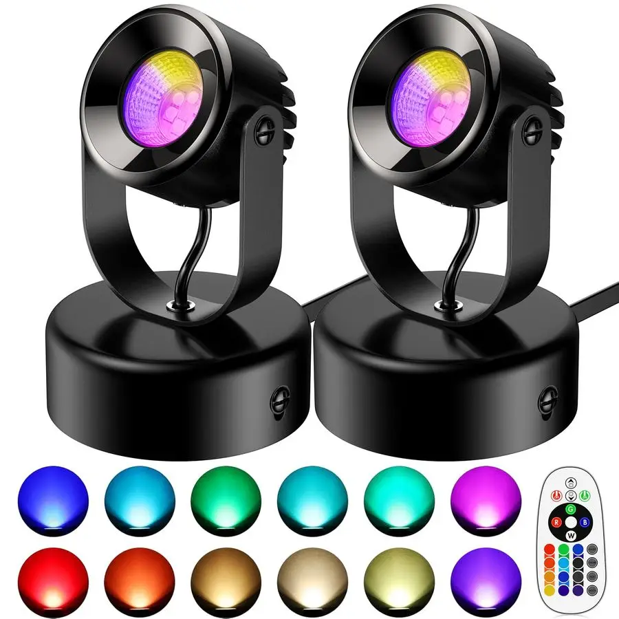 

RGBW Точечные светильники для внутреннего освещения, светодиодные светильники для внутреннего освещения, меняющие цвет, в помещении с функцией дистанционного регулирования яркости, функция памяти, светодиодный Am