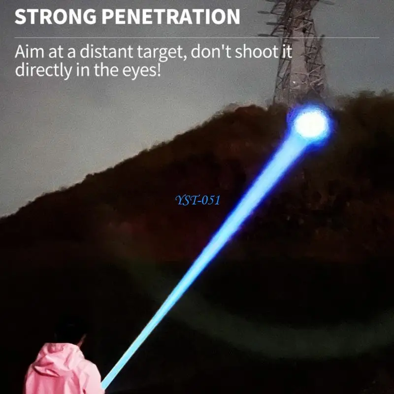 E15A Practical Flashlight Rechargeable Small Torch with Digital Display Type C Port