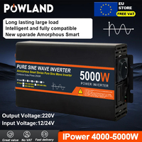 POWLAND 5000W 4000W Pure Sine Wave Inverter DC 12V 24V To AC 220V 50Hz 60Hz Portable Power Bank Converter Solar Inverter