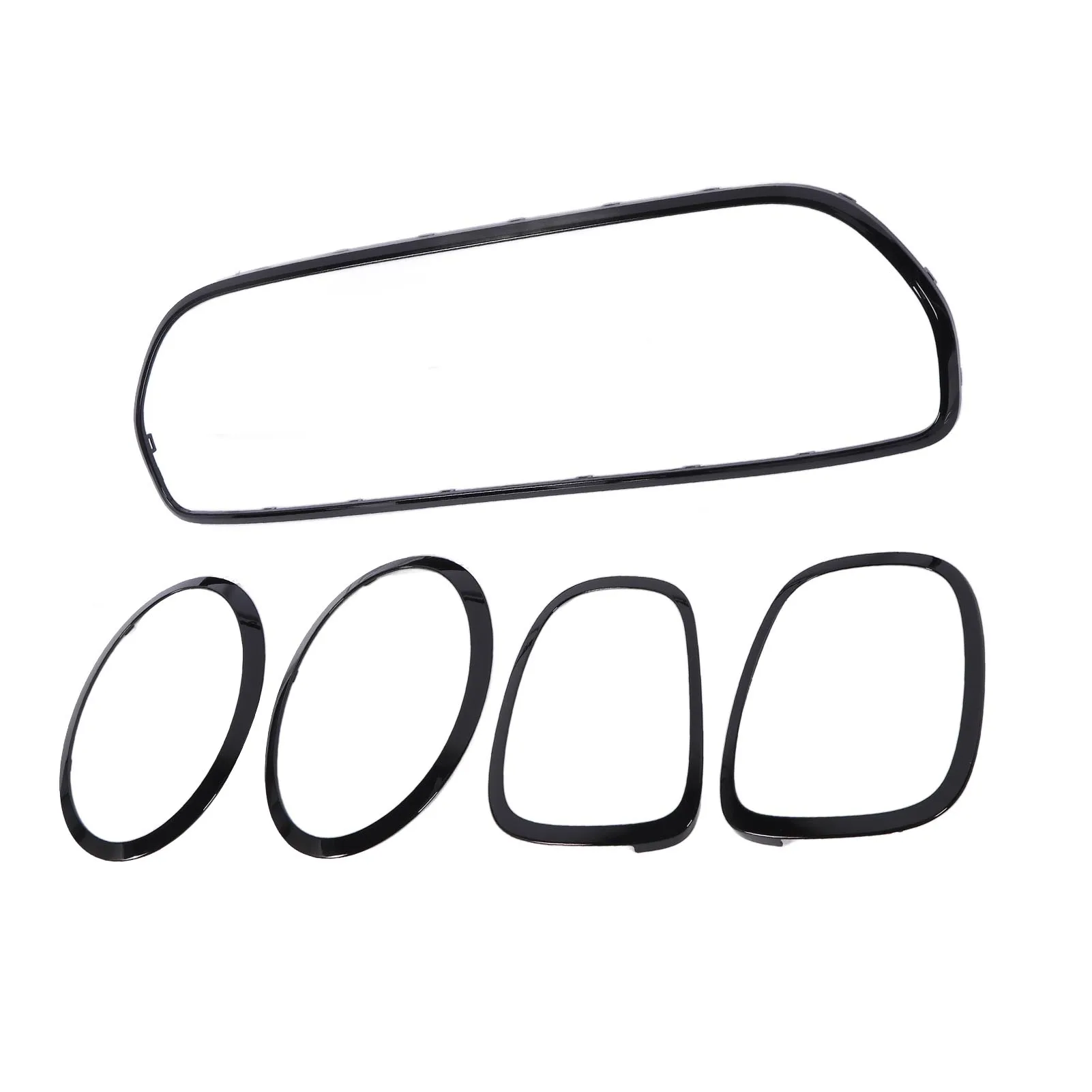 

5pcs Gloss Black Headlight Taillight Grille Surround Cover Trims Kits 51119450552 Replacement for MINI Cooper SE Standard