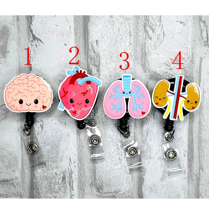 2023 Medical badge reels, badge holder clip, id card tetractable holders, organs badge reels