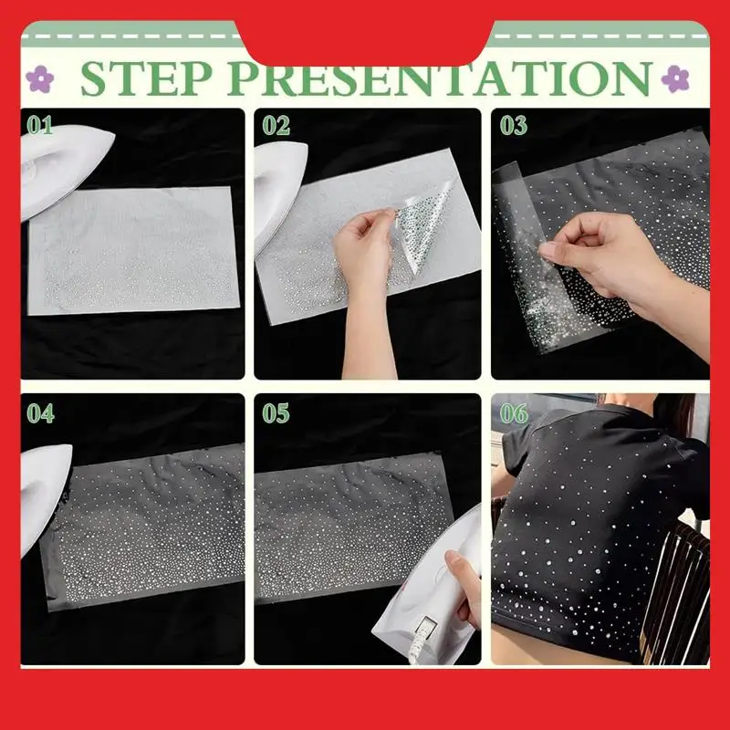16-Pack Glass Rhinestone Appliques With 8 Iron-On Glitter Sheets, Crystal Decals For Apparel