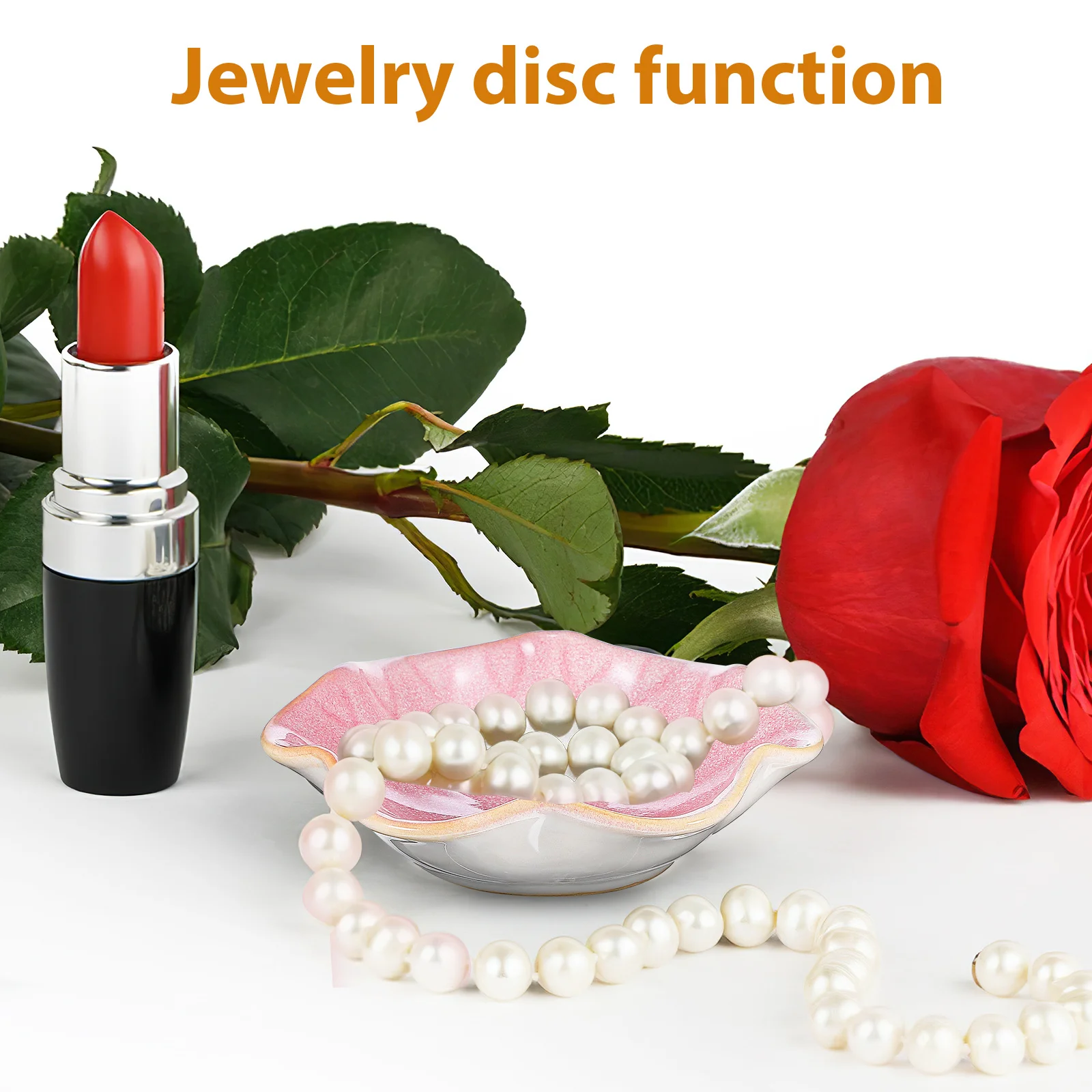 

6Pcs Lotus Leaf Ceramic Jewelry Plates Jewelry Storage Tray Multifunctional Organizer for Rings Earrings Desktop Home Display