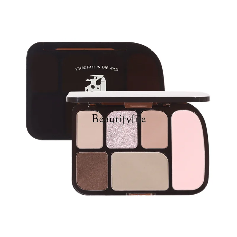 Six Color Eyeshadow Palette Daily Nude Makeup Light Matte Earth Tone Eye Shadow