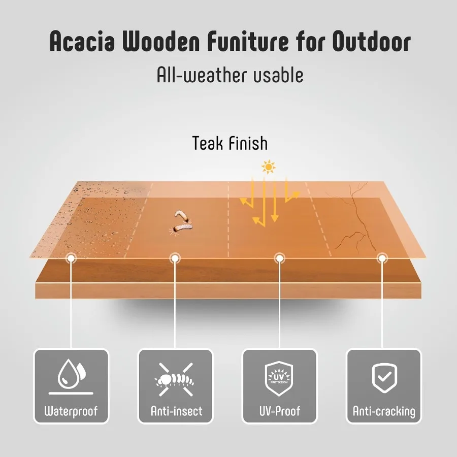 مجموعة أثاث الفناء الخارجي مكونة من 4 قطع من مقعد أريكة الفناء وكرسيين أريكة فرديين مع وسائد مبطنة للطاولة من خشب السنط في الهواء الطلق Pa #2