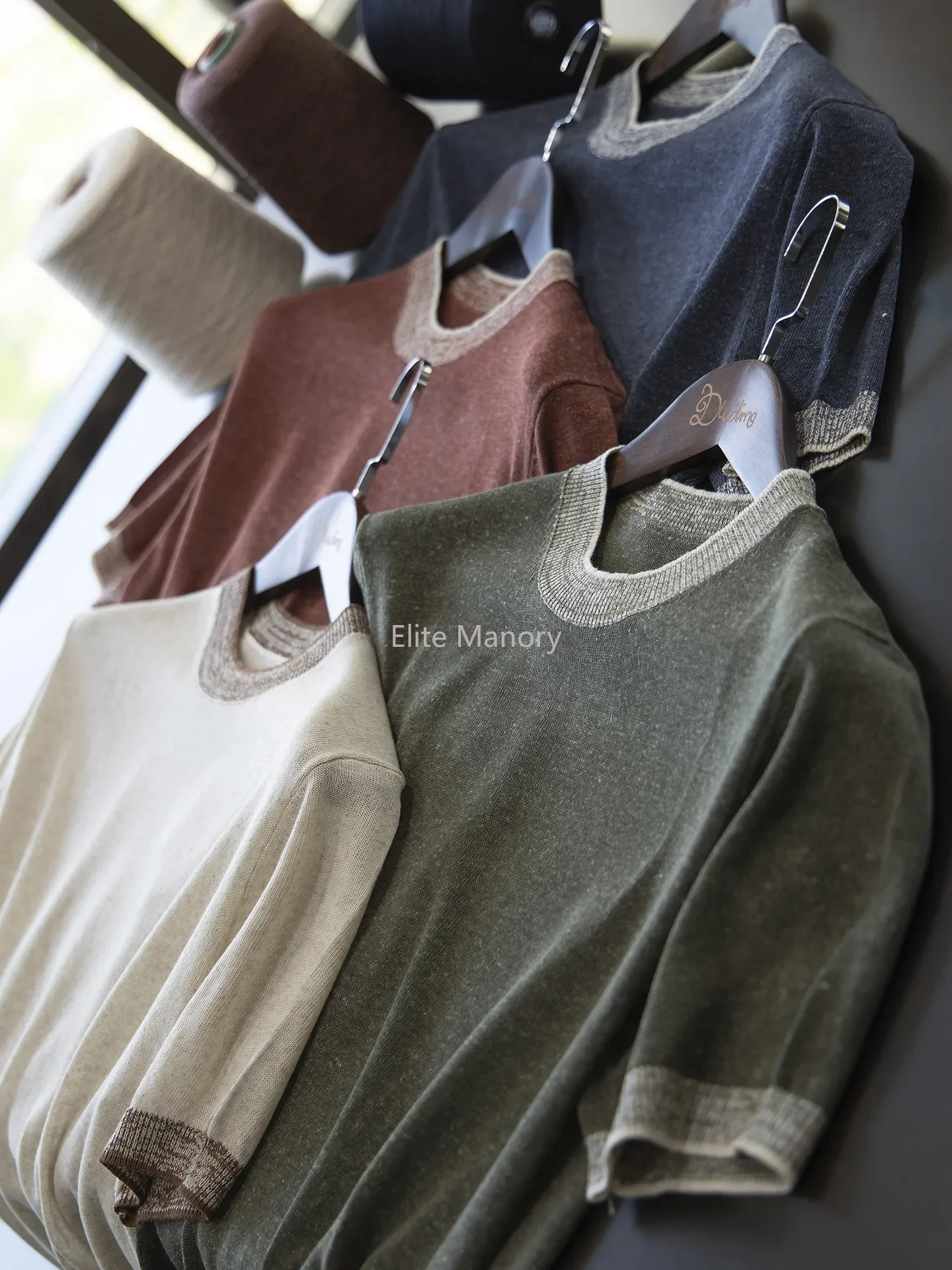 

Summer thin old money wind relaxation knitted short-sleeved t-shirt