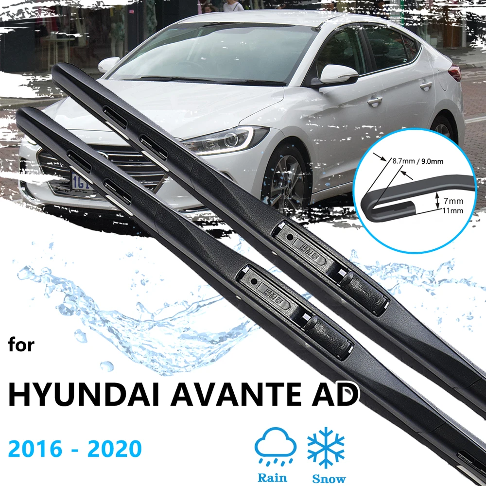 For Hyundai Elantra Avante AD 2016 2017 2018 2019 2020 Auto Replacement Parts Window Front Wiper Blades Brushes Cutter U J Hook