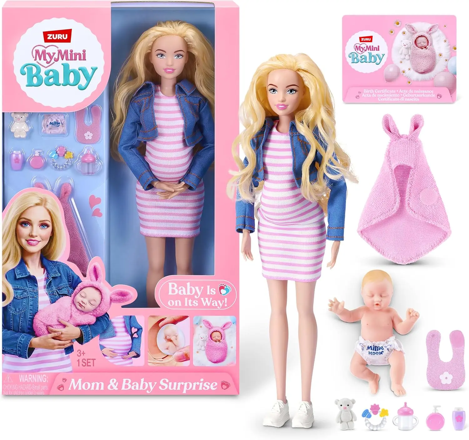 ZURU Pregnant Mom MY MINI Mom Surprise Doll Toy 5 Surprise Blindbox Toy