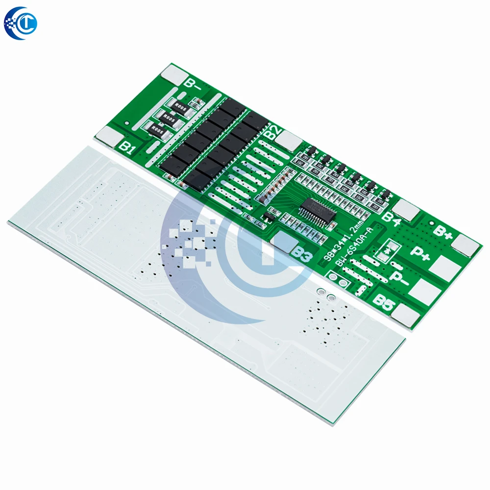 24V 6S 40A 18650 Li-Ion Lithium Battery Poretect Board Solar Lighting BMS PCB with Balance for Ebike Scooter