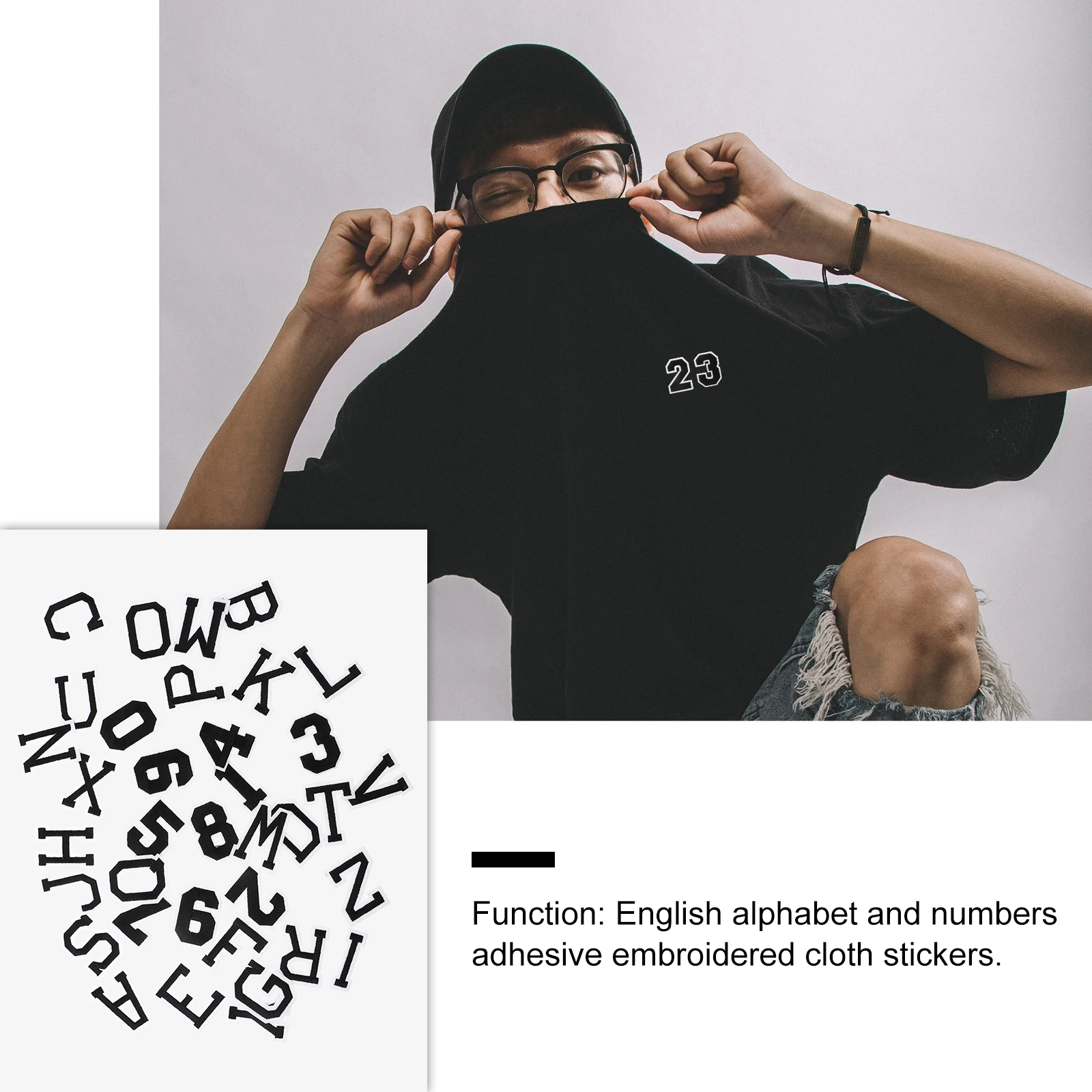 

26 Alphabet Patches 10 Number Patches Cloth Sticker Embroidery Applique Iron Sew Clothing Bags Hats Decor Craft Projects
