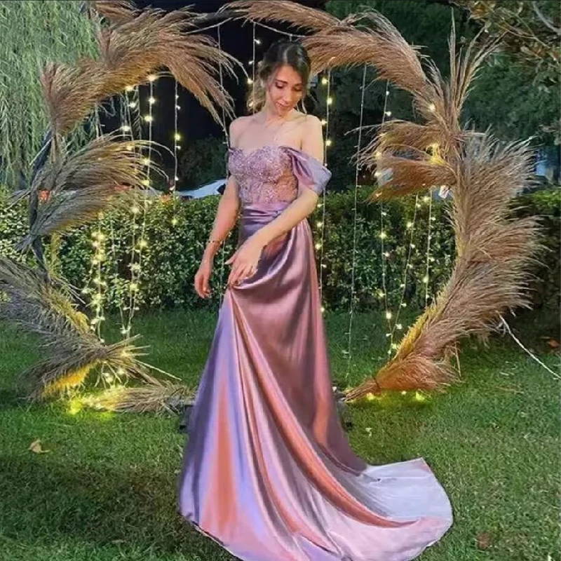 

Customized Floor-Length Evening Dresses Strapless Sheath Party Dress Side High Split Cut-out Dresses For Special Occasions