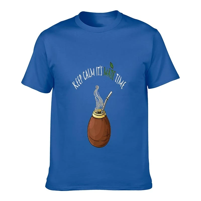 Men Women Unisex T-Shirt Keep Calm It's Mate Time Yerba Mate Gourd Bombilla Graphic Tee Cute Casual Short Sleeve Tea Lover Daily view 6