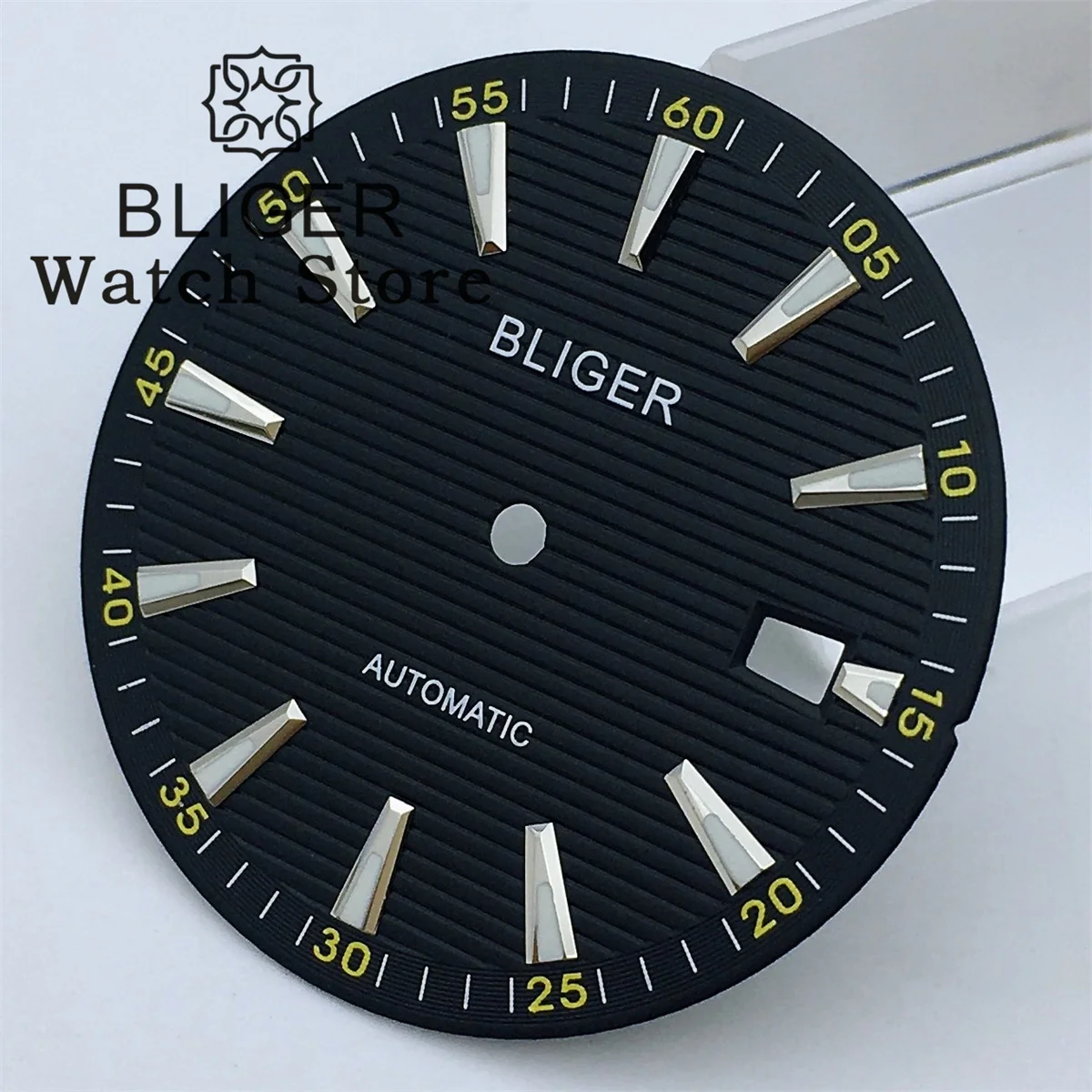 Bliger/ ไม่มีโลโก้/กำหนดโลโก้เองได้33.3มม. หน้าปัดนาฬิกา NH35สีดำสีขาวสีน้ำเงินสีเขียวหน้าปัดสีเขียวส่องสว่างเหมาะกับการเคลื่อนไหวของ NH36 NH35