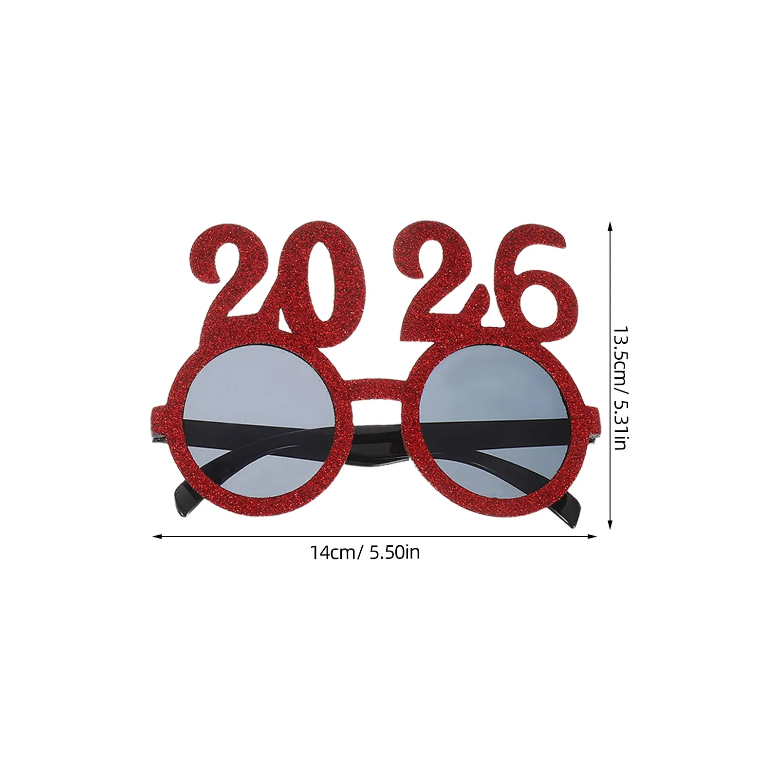 4 szt. Okulary na przyjęcie sylwestrowe 2026, kolorowe, zabawne okulary, rekwizyty do fotobudki, artykuły na sylwestra, okulary ozdobne