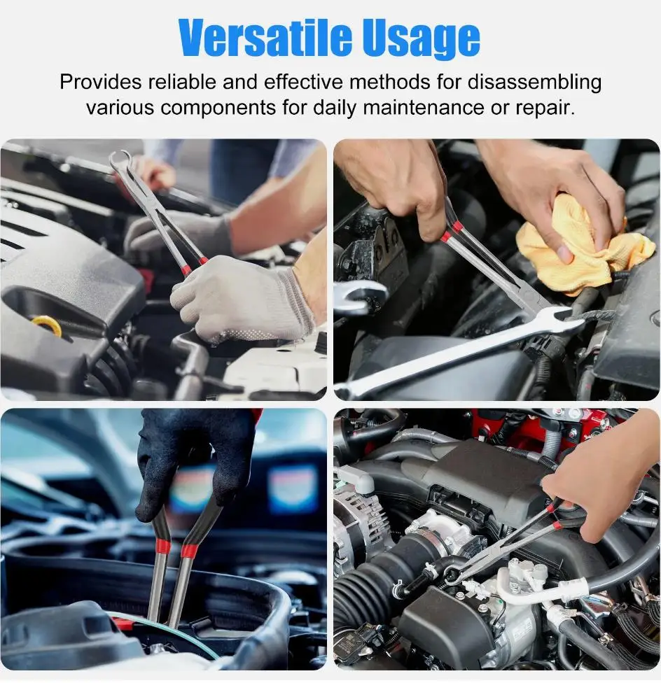 11 インチユニバーサル電気切断ロングプラグ除去プライヤー車のコネクタケーブルクランプ除去ツール車の修理ツール