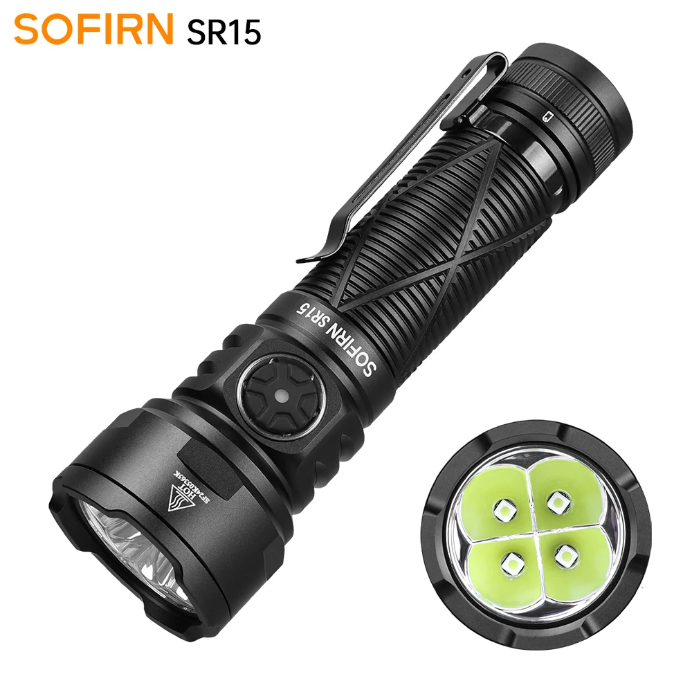 

Sofirn SR15 4500LM Flashlight SFT25R Powerful LED Light 21700 USB C Rechargeable Discharge Torch
