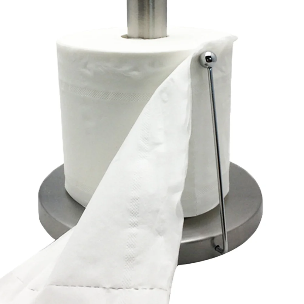 

Stainless Steel Vertical Roll Paper Holder Thick Standing Paper Towel Holder Kitchen Toilet Bathroom Storage
