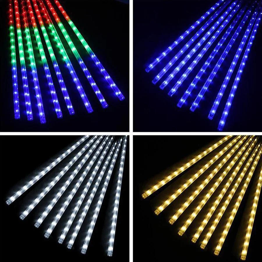 50cm chuva de meteoros luzes de chuva led tubo de fadas de natal luz da corda à prova dwaterproof água gota sincelo neve caindo luzes de fadas