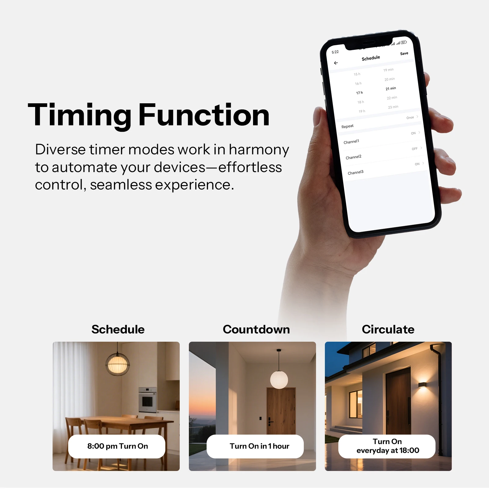 SONOFF T6 120 1/2/3 Gang Czarny TX Gen2 Inteligentny Dotykowy Włącznik Ścienny z Funkcją Oddzielnego Przekaźnika, Tryb Nocny, Współpracuje z Alexa i Apple Home — zdjęcie produktu 5