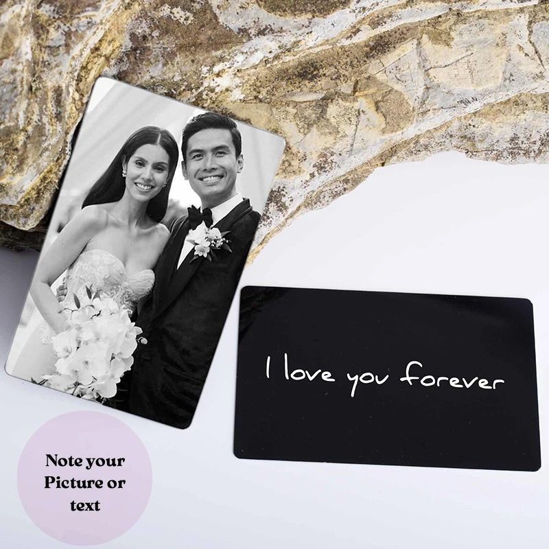 Engraved Wallet Card Wedding Bridesmaid Gifts Customized Picture Wallet Insert Party Favors for Men Birthday Valentines Day Gift