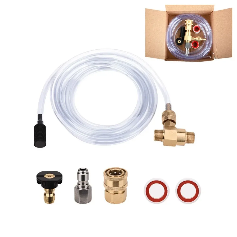 Pressure Washer Injector Kit 3/8 with Adjustable Soap Injector and 3 Meter Hose for Use With Pressure Washers Rated to 5000 PSI