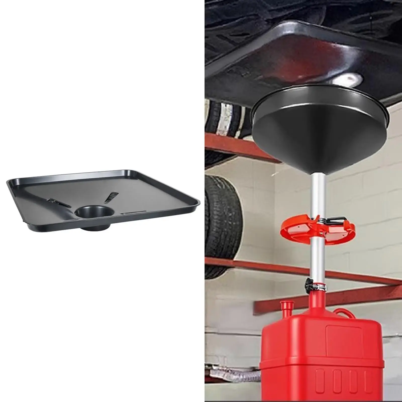 

Portable 15L Car Oil Drain Pan Funnel Sturdy Engine Transmission Waste Oil Collection Tray for Auto Repair Garage Workshop