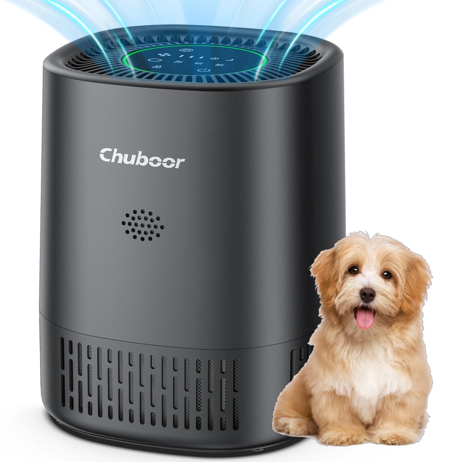 Chuboor luchtreinigers voor slaapkamer thuis, filterreiniger met sponsfilters Rookallergieën Huidschilfers van huisdieren Geurstof, kantoor, desktop - afbeelding 1