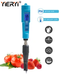 Yieryi Professional Digital Ph Meter Food Processing Tester Tapered Loose Soil Hydroponics Monitor For Cheese Lab Drinking Water