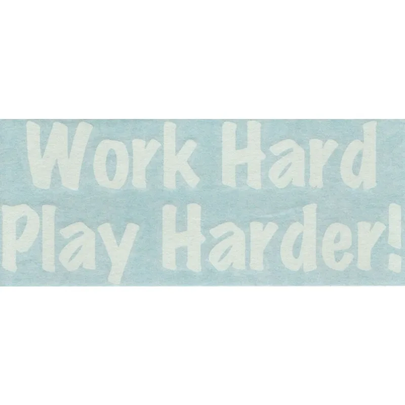 

Наклейка на украшение автомобиля Work Hard Play Harder! - Автомобильный ноутбук, бампер, окно, виниловая наклейка, наклейка 20 см, ПВХ KK