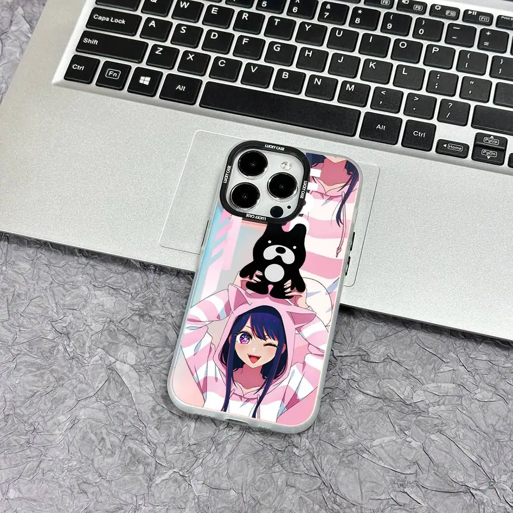 1 قطعة أوشي نو كو أنيمي Ai Hoshino جراب هاتف ليزر IMD اللون فضي شل آيفون 17 16 15 14 13 12 11 الهواء برو ماكس زائد #2