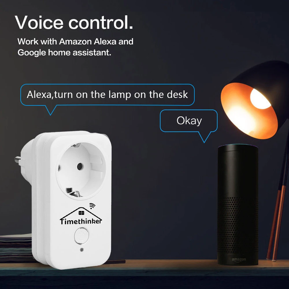 Tilanding Inker Smart Home WiFi Socket EU Plug Adapter, Apple Homekit, Alexa, Google Home, Siri Voice Remote Control, Russian Stock
