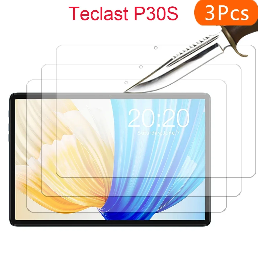 

3PCS for Teclast P30S Tempered Glass screen protector 3Pcs s protective tablet film HD Antiscratch