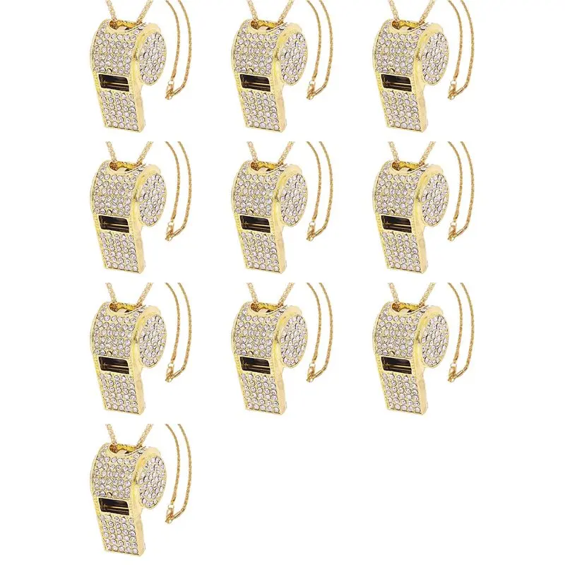 

【BIG SALE】10X Whistle, Metal Crystal Rhinestone Whistle, Shining Whistle With Keychain For Referees, Coaches, Teachers