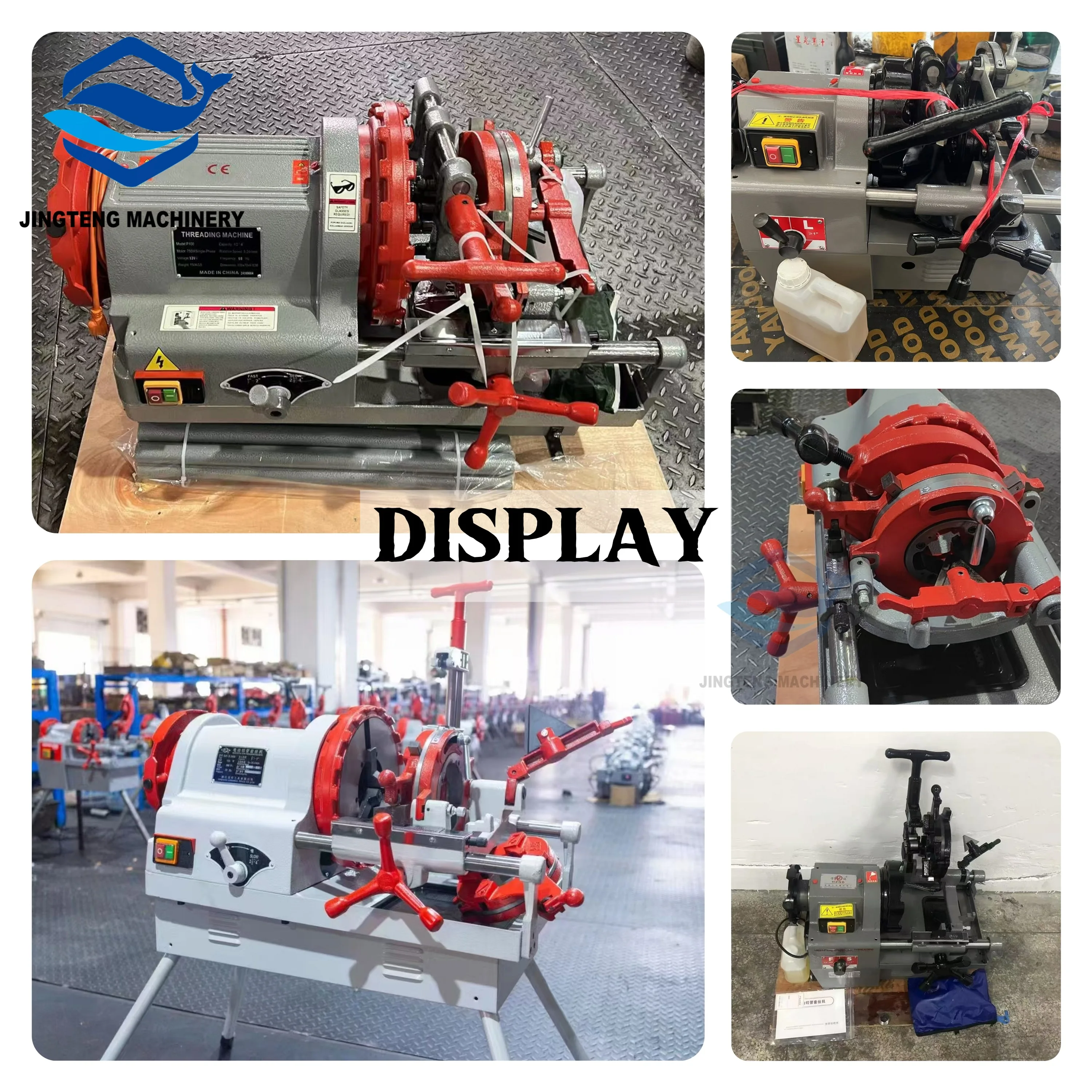 2 Inches 4 Inches Galvanized Pipe Threading Machine 110V 220V Stainless Steel Pipe Cutting Machine