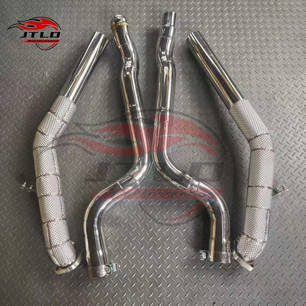 High Performance Stainless Steel Exhaust Downpipe For Mercedes CLS500 CLS550 W218 4.7L 2011-2018 Turbo Back System