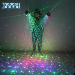 New Party Bar Stage DJ Party Dance RGB Laser Gloves with 2 Green, 1 Red, and 1 Blue LED Illuminated Clothing Show