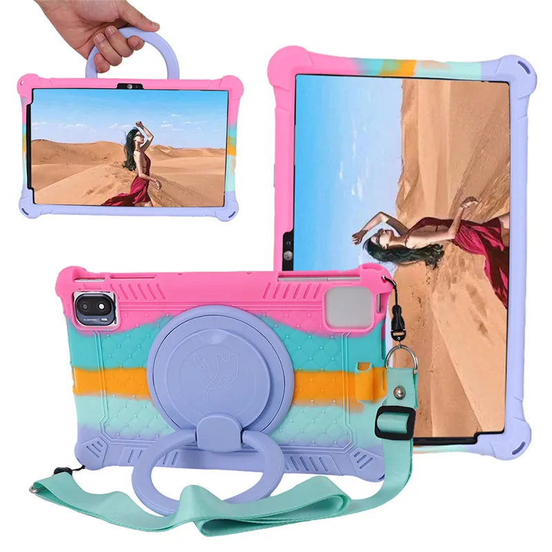 

For TCL Tab 10S 10L Case 10.1 inch Tablet Kids Protective Shell Cover for TCL Tab 10 MAX 10.36 inch Cases Silicon Stand Funda