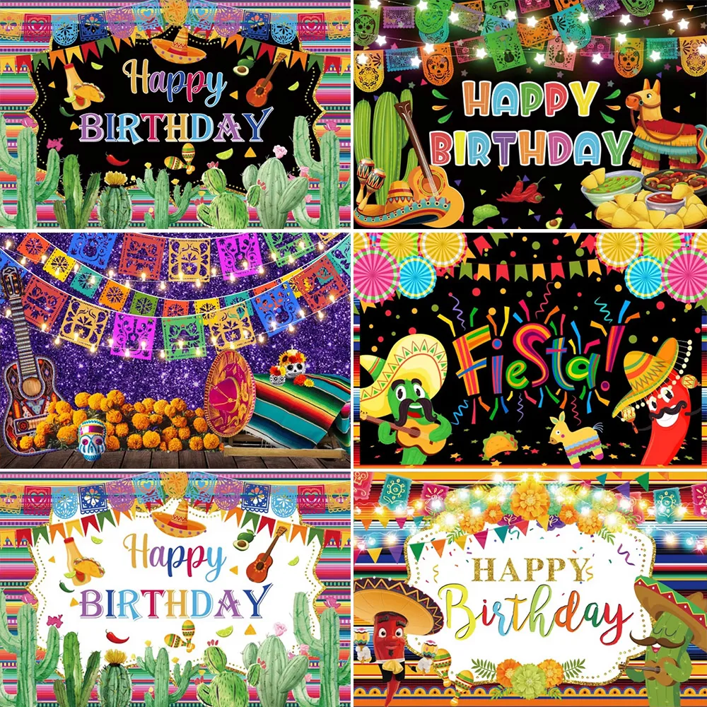 

Mexican Fiesta Party Background With Cactus And Sombrero Decoration Cinco De Mayo Festival Birthday Banner Photography Backdrop