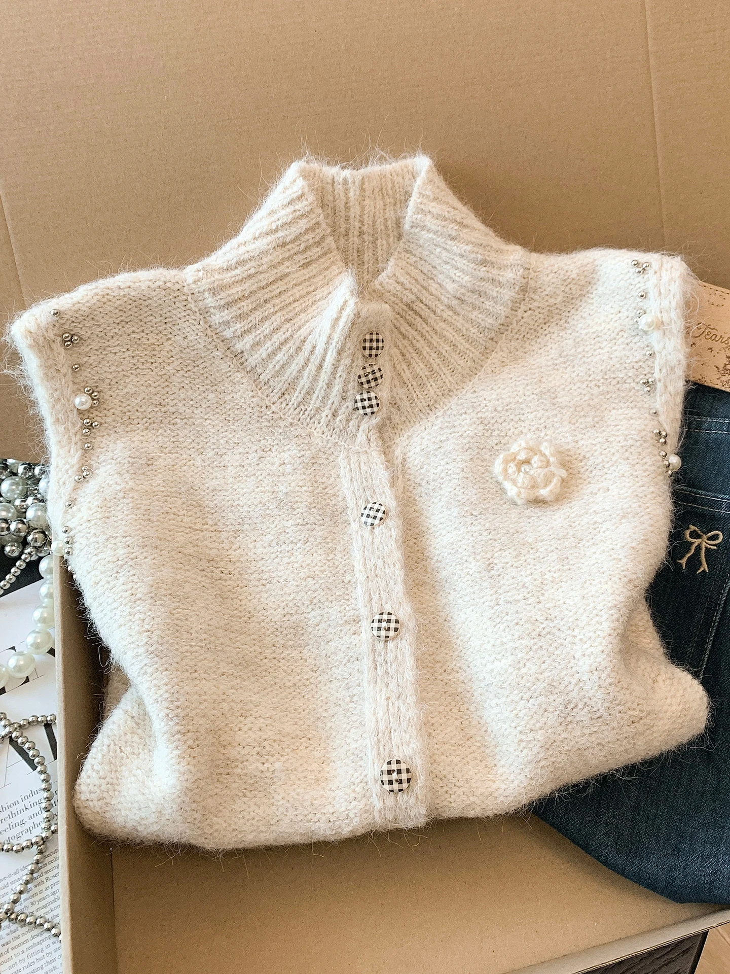 

Теплый, нежный, вязаный кардиган-жилет для женщин, верхняя одежда на весну-осень, модный, для повседневной носки, без застежки