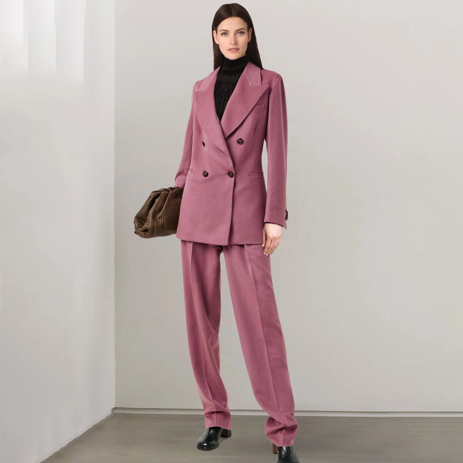 

Allingentle Double-Breasted Blazer Women's 2 Piece Set Business Suit Elegant Pantsuit Set for Party Office Outfits Customize