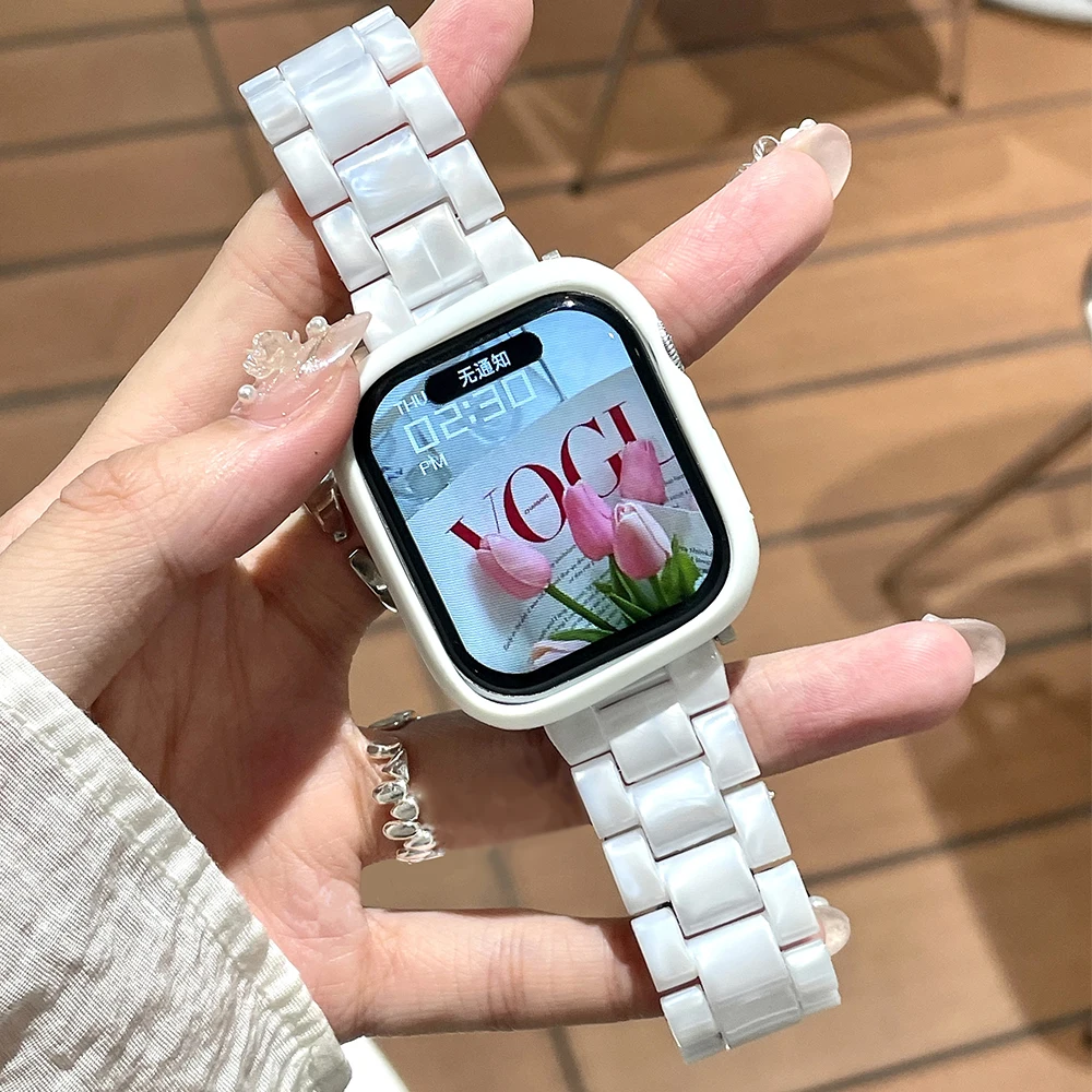 Candy Resin Strap For Apple Watch Band 44mm 40 41 45 49 38 46 42mm Fashion Bracelet for iwatch series 10 9 8 7 se 6 5 4 Ultra 2