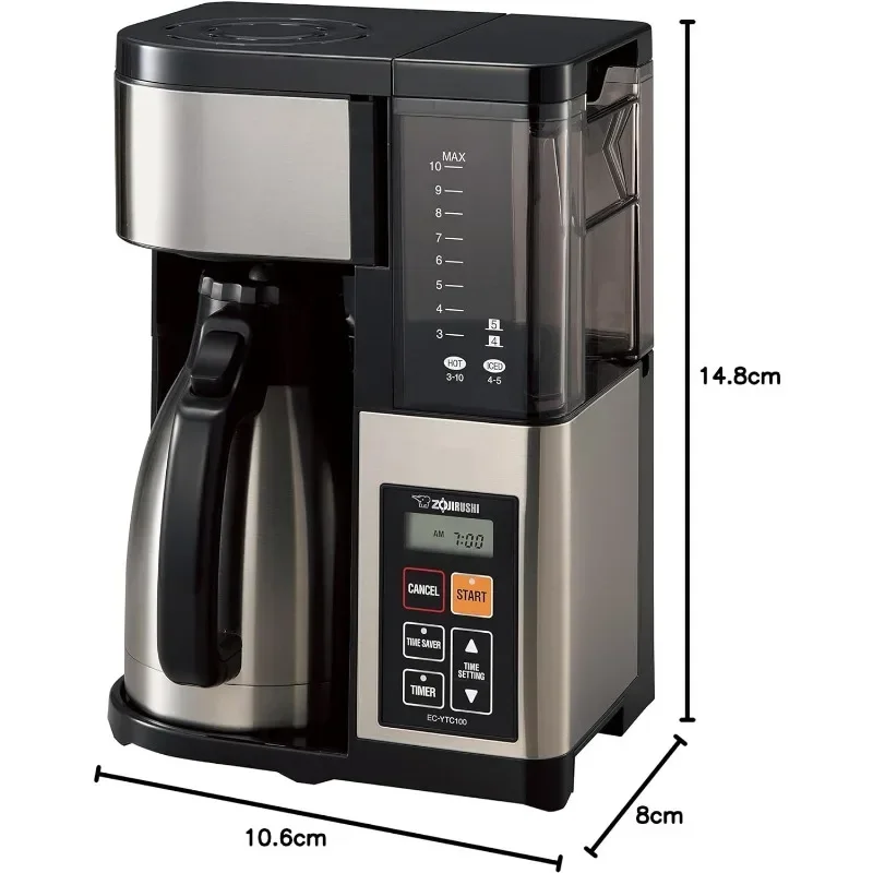 เครื่องชงกาแฟ EC-YTC100XB Zojirushi, 10ถ้วย, สแตนเลสสตีล/สีดำ