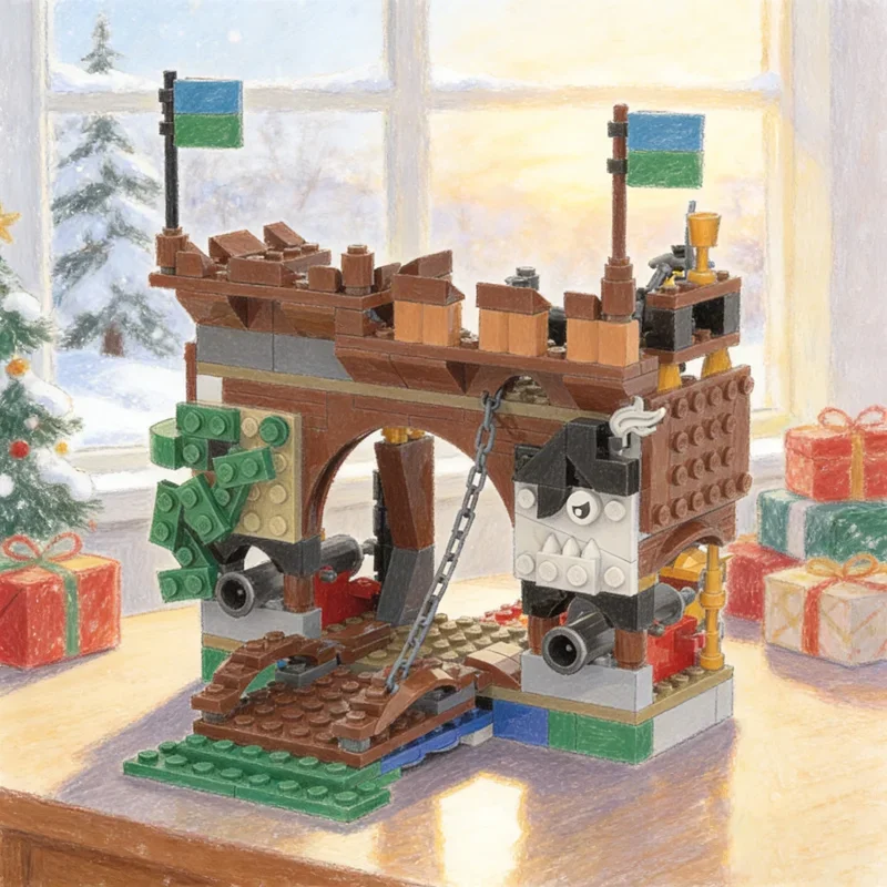 269 Piezas MOC Piratas Mini Fort Creator 3 en 1, Bloques de Construcción, Juguetes de Construcción, DIY, Educación Creativa, Idea de Regalo de Navidad